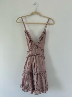 Polly Blush Pink Ruffle Mini Dress Coquette Fairycore US 4